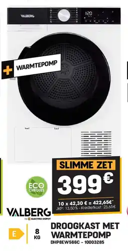Electro Depot Valberg DROOGKAST MET WARMTEPOMP DHP8EW566C aanbieding