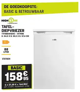 Electro Depot High One TAFELDIEPVRIEZER TTF88EW625C aanbieding