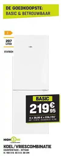 Electro Depot High One KOEL/VRIESCOMBINATIE CS207EW742C aanbieding