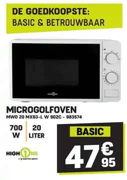 Electro Depot High One MICROGOLFOVEN MWO 20 MX63-L W 902C aanbieding