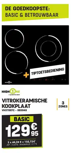 Electro Depot High One VITROKERAMISCHE KOOKPLAAT VH3T007C aanbieding