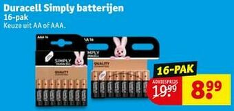 Kruidvat Duracell simply batterijen aanbieding