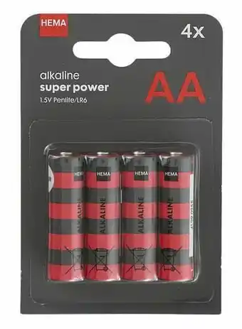 HEMA HEMA 4-pak AA Batterijen aanbieding