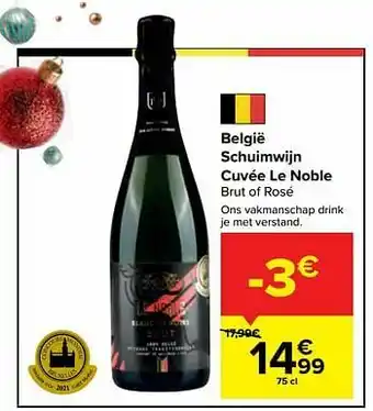 Carrefour België schuimwijn cuvée le noble brut of rosé aanbieding