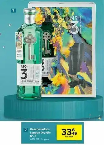 Carrefour Geschenkdoos london dry gin n°. 3 aanbieding