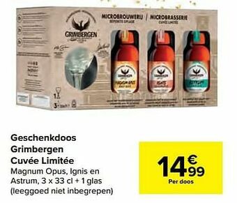 Carrefour Geschenkdoos grimbergen cuvée limitée aanbieding