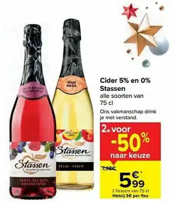 Cider 5% en 0% stassen