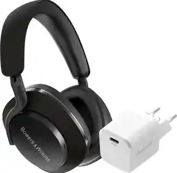 Coolblue Bowers & Wilkins Px7 S2 Zwart + BlueBuilt Power Delivery Oplader met Usb C Poort 20W Wit aanbieding