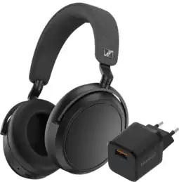 Coolblue Sennheiser Momentum 4 Wireless Zwart + BlueBuilt Quick Charge Oplader met Usb A Poort 18W aanbieding