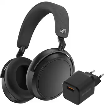 Coolblue Sennheiser Momentum 4 Wireless Zwart + BlueBuilt Quick Charge Oplader met Usb A Poort 18W aanbieding