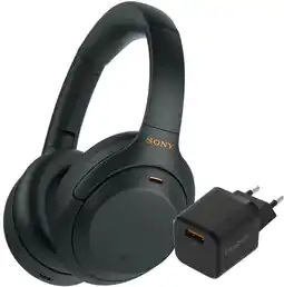 Coolblue Sony WH-1000XM4 Noir + BlueBuilt Chargeur Quick Charge avec Port USB-A 18 W Noir aanbieding