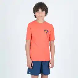 Decathlon Uv-werend zwemshirt voor kinderen korte mouwen 100 Graph oranje aanbieding