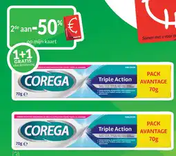 Intermarché Corega Kleefcrème voor kunstgebitten Drievoudige actie aanbieding