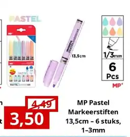 NH Market MP Pastel Markeerstiften 13,5cm – 6 stuks, 1–3mm aanbieding