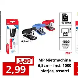 NH Market MP Nietmachine 6,5cm – incl. 1000 nietjes, assorti aanbieding