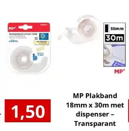 NH Market MP Plakband 18mm x 30m met dispenser – Transparant aanbieding