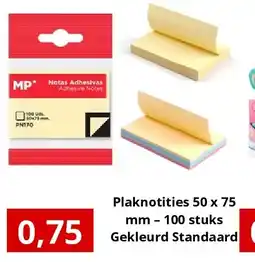 NH Market Plaknotities 50 x 75 mm – 100 stuks Gekleurd Standaard aanbieding
