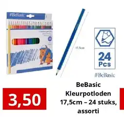 NH Market BeBasic Kleurpotloden 17,5cm – 24 stuks, assorti aanbieding