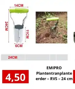 NH Market EMIPRO Plantentranplante erder – RVS – 24 cm aanbieding