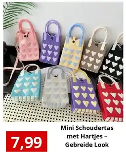 NH Market Mini Schoudertas met Hartjes – Gebreide Look aanbieding