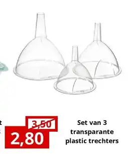 NH Market Set van 3 transparante plastic trechters aanbieding