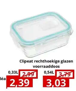 NH Market Clipeat rechthoekige glazen voorraaddoos 0,33L aanbieding