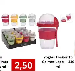 NH Market Yoghurtbeker To Go met Lepel – 330 ml aanbieding
