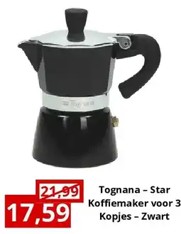 NH Market Tognana – Star Koffiemaker voor 3Kopjes – Zwart aanbieding