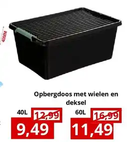 NH Market Opbergdoos met wielen en deksel 40L aanbieding