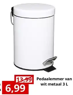 NH Market Pedaalemmer van wit metaal 3 L aanbieding