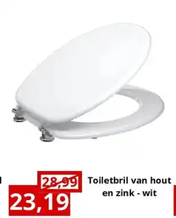 NH Market Toiletbril van hout en zink - wit aanbieding