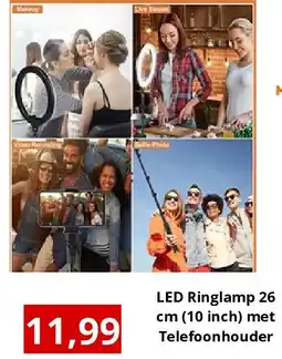 NH Market LED Ringlamp 26 cm (10 inch) met Telefoonhouder aanbieding