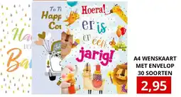 NH Market A4 WENSKAART MET ENVELOP 30 SOORTEN aanbieding