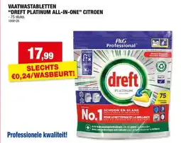 Hubo Vaatwastabletten Dreft Platinum all-in-one Citroen aanbieding