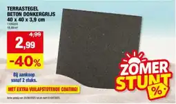 Hubo Terrastegel Beton Donkergrijs aanbieding