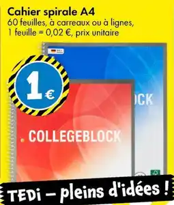 TEDi Cahier spirale A4 aanbieding