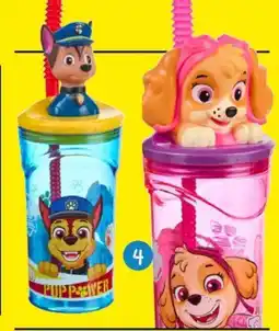 TEDi Gobelet à paille Pat' Patrouille, Pokémon ou Minecraft aanbieding