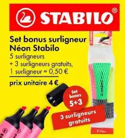 TEDi Set bonus surligneur Néon Stabilo aanbieding