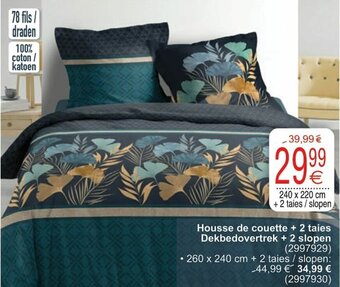 Cora Housse de couette + 2 taies Dekbedovertrek + 2 slopen aanbieding