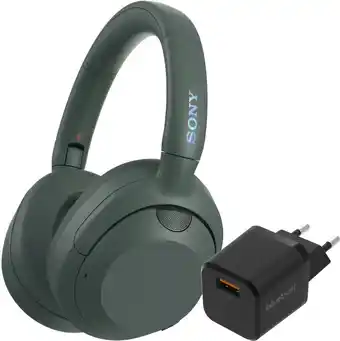 Coolblue Sony ULT Wear Groen + BlueBuilt Quick Charge Oplader met Usb A Poort 18W Zwart aanbieding