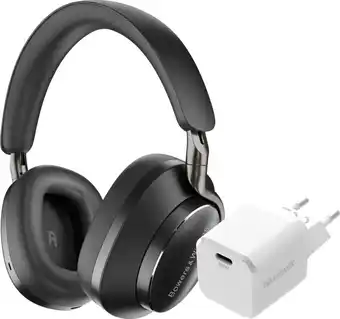 Coolblue Bowers & Wilkins Px8 Zwart + BlueBuilt Power Delivery Oplader met Usb C Poort 20W Wit aanbieding
