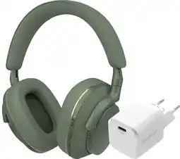 Coolblue Bowers & Wilkins Px7 S2e Groen + BlueBuilt Power Delivery Oplader met Usb C Poort 20W Wit aanbieding