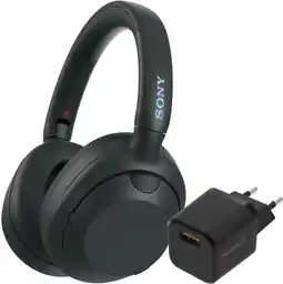 Coolblue Sony ULT Wear Noir + BlueBuilt Quick Charge Chargeur avec Port USB-A 18 W Noir aanbieding