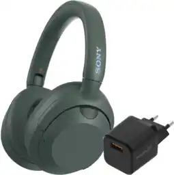 Coolblue Sony ULT Wear Vert + BlueBuilt Quick Charge Chargeur avec Port USB-A 18 W Noir aanbieding