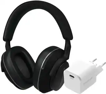 Coolblue Bowers & Wilkins Px7 S2e Zwart + BlueBuilt Power Delivery Oplader met Usb C Poort 20W Wit aanbieding