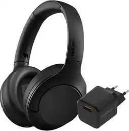 Coolblue Philips TAH8506 Noir + BlueBuilt Quick Charge Chargeur avec Port USB-A 18 W Noir aanbieding