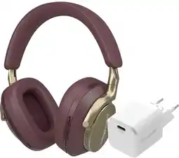 Coolblue Bowers & Wilkins PX8 Rood + BlueBuilt Power Delivery Oplader met Usb C Poort 20W Wit aanbieding
