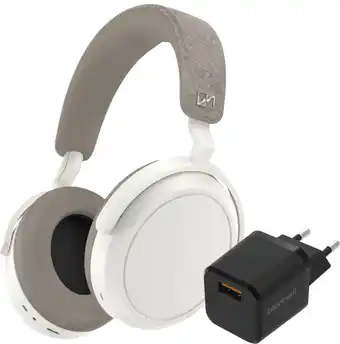 Coolblue Sennheiser Momentum 4 Wireless Wit + BlueBuilt Quick Charge Oplader met Usb A Poort 18W aanbieding