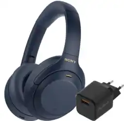 Coolblue Sony WH-1000XM4 Bleu + BlueBuilt Chargeur Quick Charge avec Port USB-A 18 W Noir aanbieding