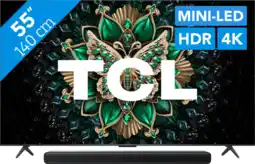 Coolblue TCL 55 QD Mini-LED C61K 4K (2025) + TCL S45H 2.0 Barre de Son aanbieding